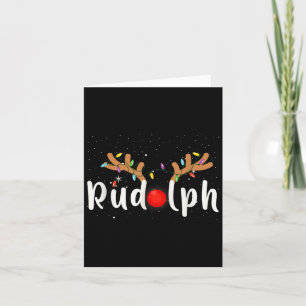 Carte Rudolph Nez Rouge Drôle Enfants Renne Noël Lig