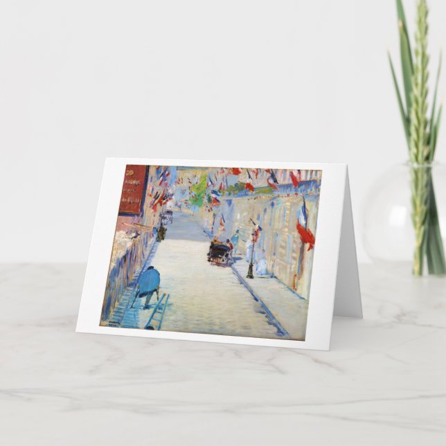 Carte Rue avec drapeaux français, Manet (Devant)