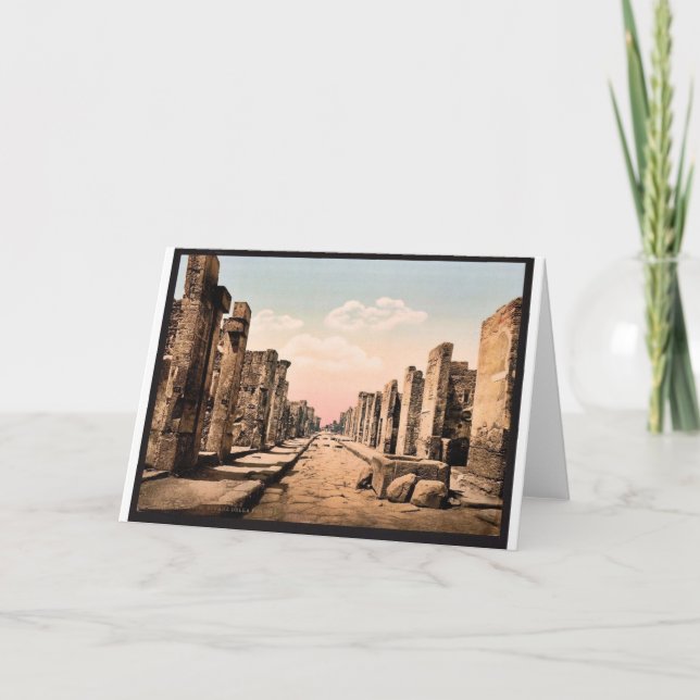 Carte Rue de Fortuna, cru Photochrom de Pompeii, Italie (Devant)