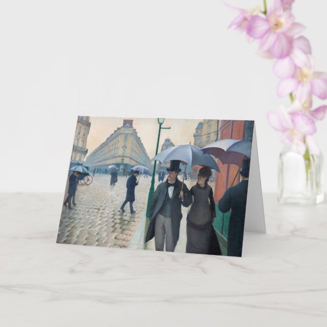 Carte Rue de Paris ; Temps de pluie de Gustave Caillebot (Orchidée)