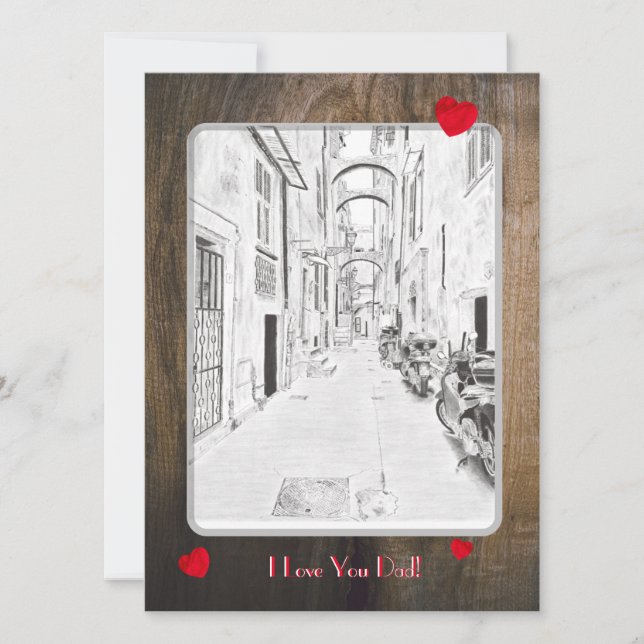 Carte rue étroite italienne - fête des pères (Devant)