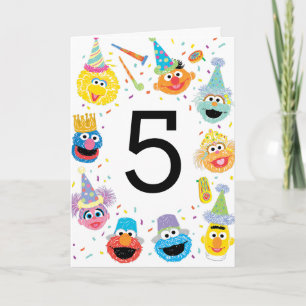 Carte Rue Sésame Confetti Joyeux 5e Anniversaire