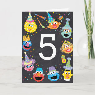 Carte Rue Sésame Confettis Joyeux 5ème Anniversaire