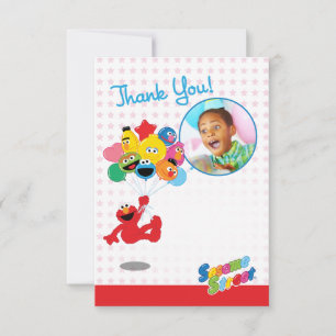 Carte Rue Sésame Elmo et Pals - Ballons d'anniversaire