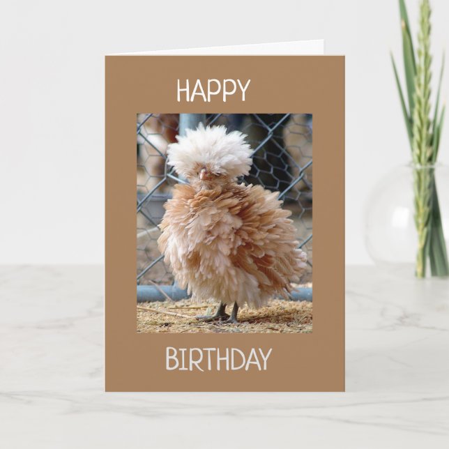 CARTE RUFFLED POULET FEATHEREE DIRE JOYEUX ANNIVERSAIRE (Devant)