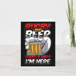 Carte Rugby Et Bière C'Est Pourquoi Je Suis Ici Drôle Co