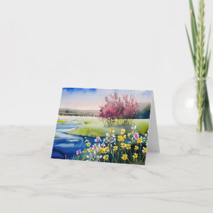 Carte Ruisseau printanier aquarelle personnalisable
