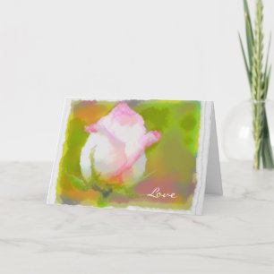 Carte Rumi et fleur rose