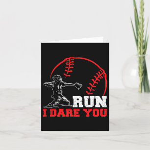 Carte Run I Osez You Funky Baseball Catcher Baseball Pla
