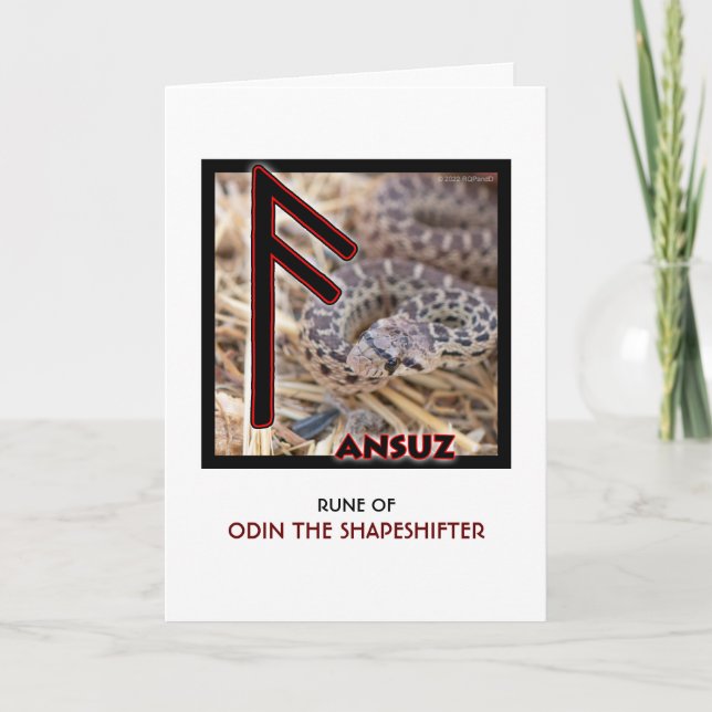 Carte Rune Ansuz - Odin le Shapeshifter - Serpent (Devant)