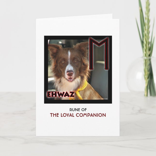 Carte Rune Ehwaz - Compagnon Loyal - Chien Fidèle (Devant)