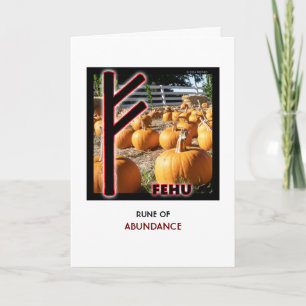 Carte Rune Fehu - Abondance - Citrouille