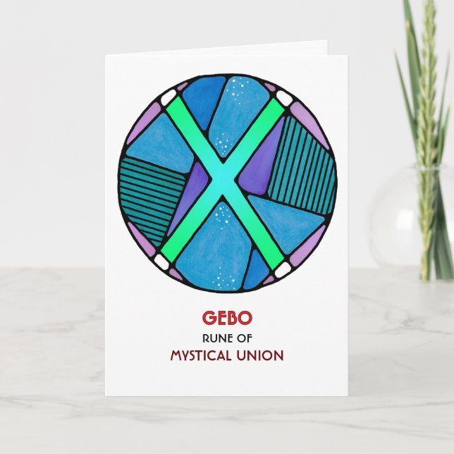 Carte Rune Gebo - Union mystique - Art Nouveau (Devant)