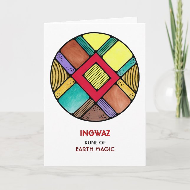 Carte Rune Ingwaz - Magie de la Terre - Art Nouveau (Devant)
