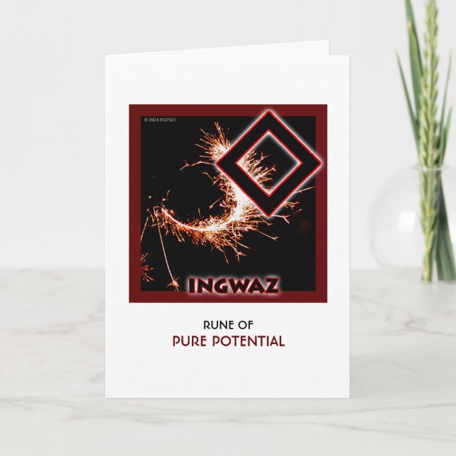 Carte Rune Ingwaz - Potentiel Pur - Étincelles (Devant)
