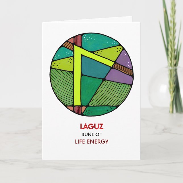 Carte Rune Laguz - Life Energy - Art Nouveau (Devant)