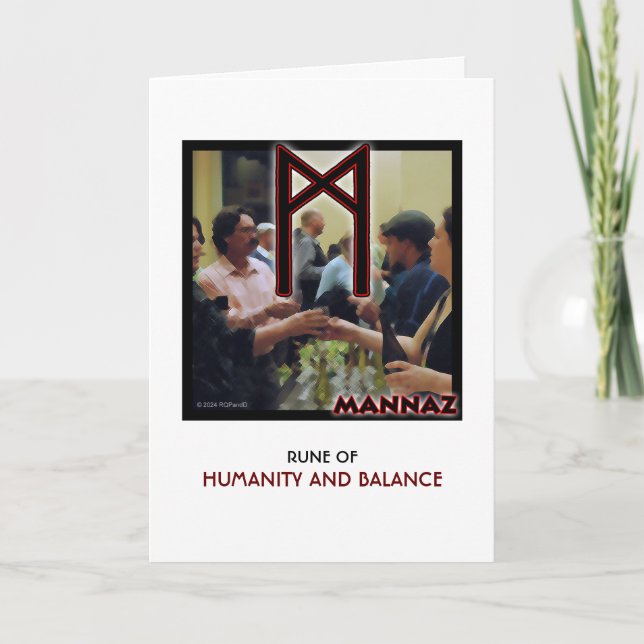 Carte Rune Mannaz - Humanité & Équilibre (Devant)