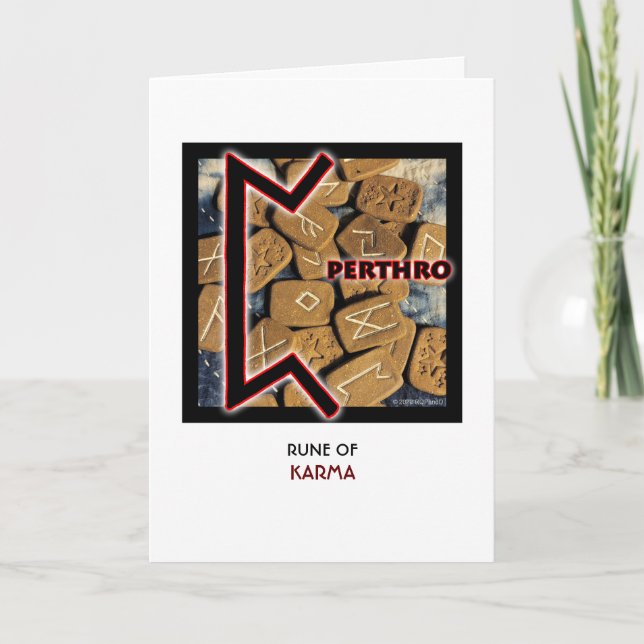 Carte Rune Perthro - Karma - Divinisation Runestone (Devant)