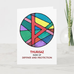 Carte Rune Thurisaz - Défense & Protection - Art Nouveau