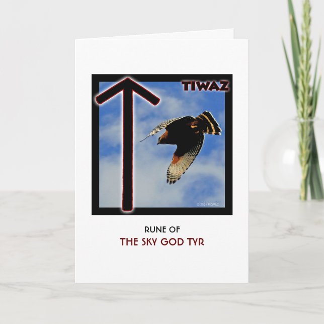 Carte Rune Tiwaz - Sky God Tyr - Hawk (Devant)