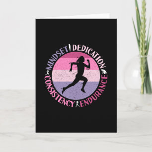 Carte Running Mindset - Citation d'endurance de la fille