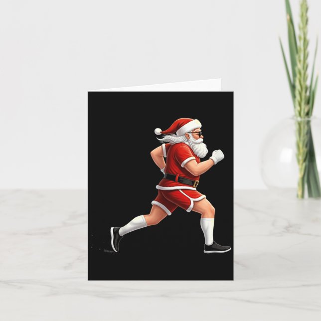 Carte Running Santa Christmas Graphic Runner Run Maratho (Devant)