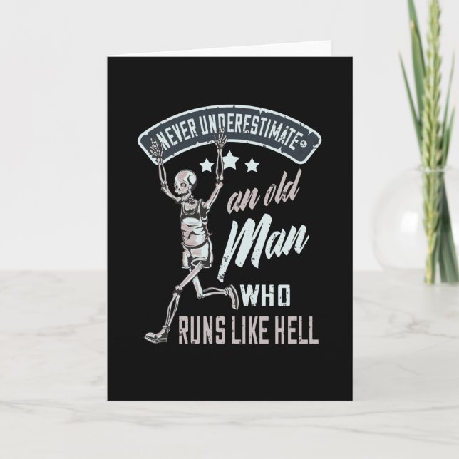 Carte Running Sport Funny Runner Old Man Cadeau (Devant)