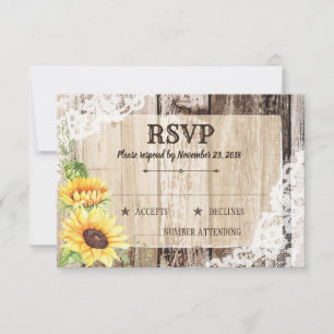 Carte Russe Boho Sunflowers Wood RSVP