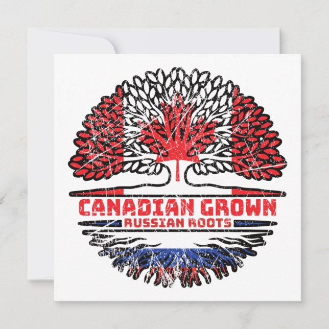 Carte Russie Russie Canada drapeau des racines de l'arbr (Devant)
