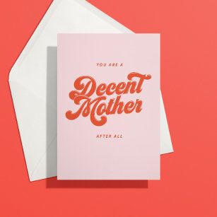 Carte Rust Disco Lettering Decent Mother's Day Card