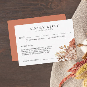 Carte Rust Terracotta Fall Florale RSVP