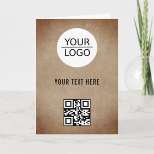 Carte Rustic Ajouter Logo Code QR Promotion de texte per
