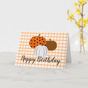 Carte Rustic Automne Citrouilles heureux voeux d'anniver
