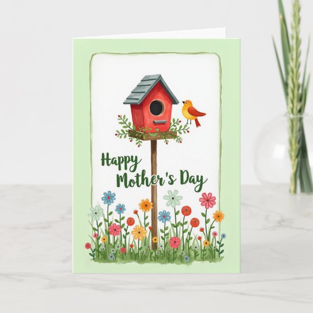 Carte Rustic Birdhouse Mothers Day Card (Devant)