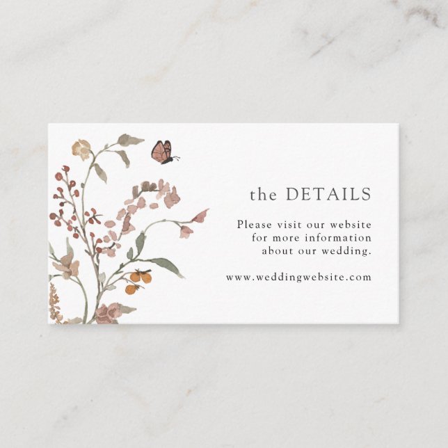 Carte Rustic Butterfly Boho Détails (Devant)