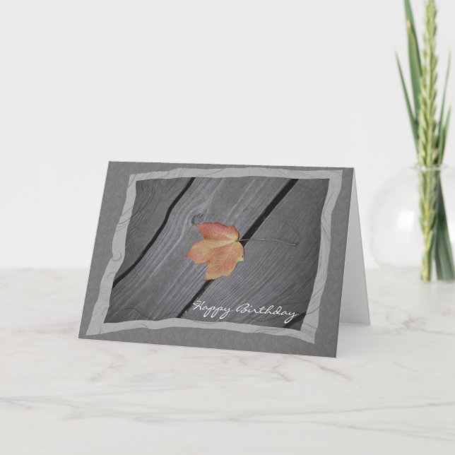 Carte Rustic Fall Leaf Joyeux anniversaire (Devant)