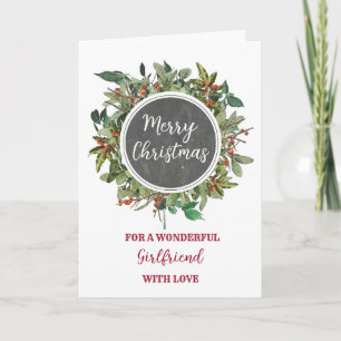 Carte Rustic Girfriend camarade de classe Joyeux Noël