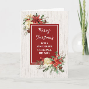 Carte Rustic Godson et sa femme Joyeux Noël