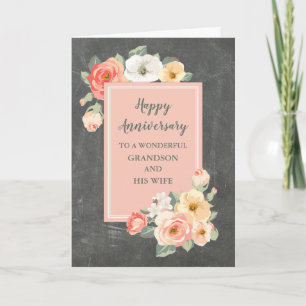 Carte Rustic Grandson et son Mariage Anniversaire