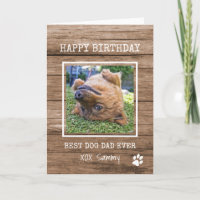 Rustic Meilleur Chien Papa Jamais Photo Anniversai