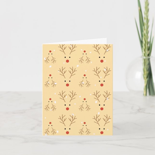 Carte Rustic Reindeer Pattern Christmas Card (Devant)