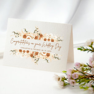 Carte Rustic Rose & Calla Lily Mariage Félicitations