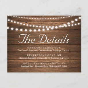 Carte Rustic String of Lights Details 4,25 pouces 