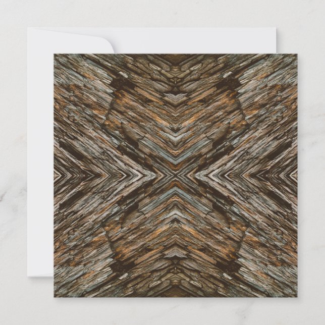 Carte Rustic Tree Bark Photo Southwest Diamond Pattern (Devant)