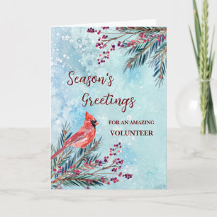 Carte Rustic Volunteer Christmas Holiday Card