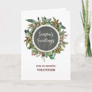 Carte Rustic Volunteer Christmas Holiday Card