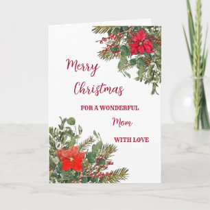 Carte Rustic Watercolor Maman Joyeux Noël