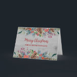 Carte Rustic Wood Friend Joyeux Noël<br><div class="desc">Joyeux Noël pour carte d'ami avec un motif en bois rustique et aquarelle feuillage de forêt.</div>