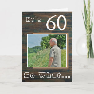 Carte Rustic Wood Funny 60e anniversaire Photo 