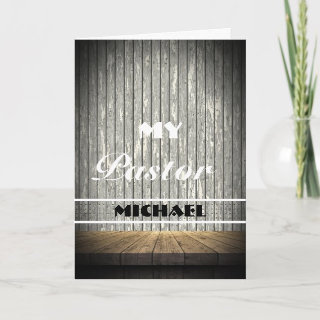Carte Rustic Wood Pastor Appreciation Card (Devant)